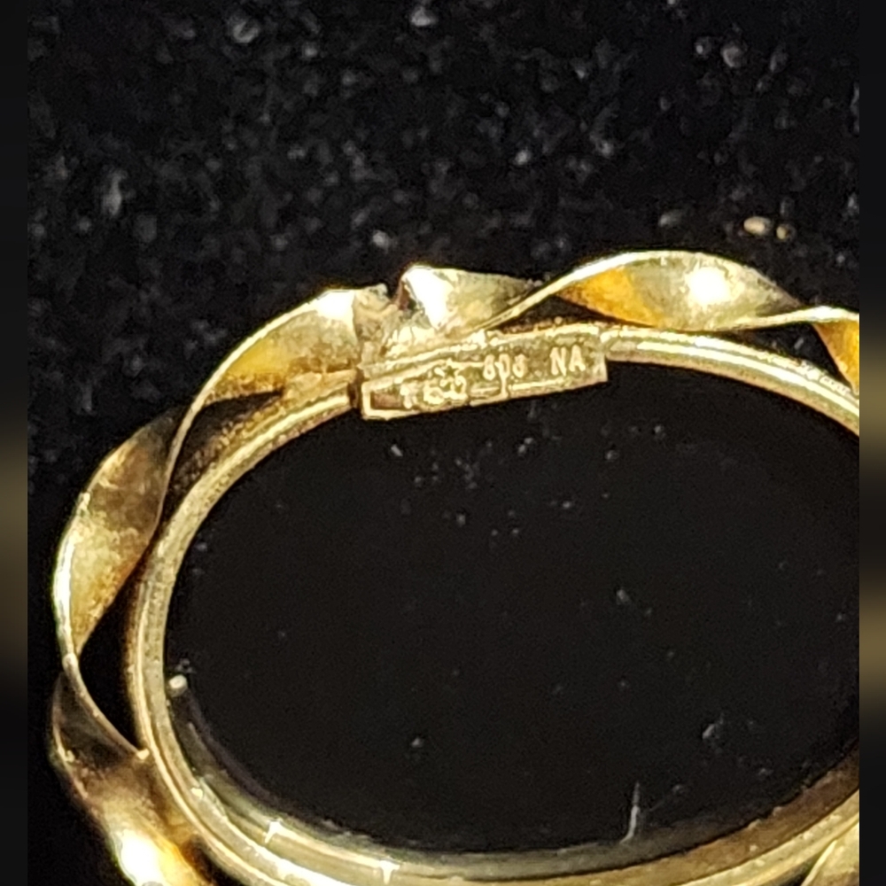 Vintage 18k Blue Agate Mother & Child Cameo Necklace - Picture 6 of 10